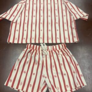 NWT Cinnamon Baby Striped Holiday Top set shirt & shorts size 5T